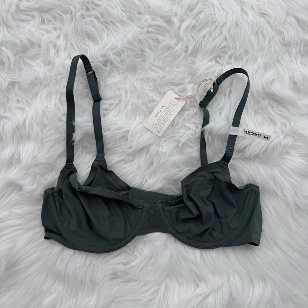 Aerie Smoothez Mesh Full Coverage Unlined Bra Royal Palm 34B